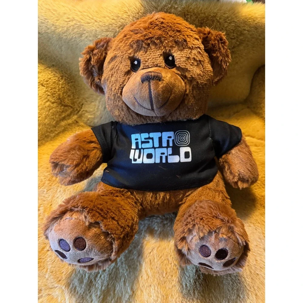 Astroworld Travis Scott Plush‎ Teddy Bear Souvenir Brown Stuffed Animal NEW